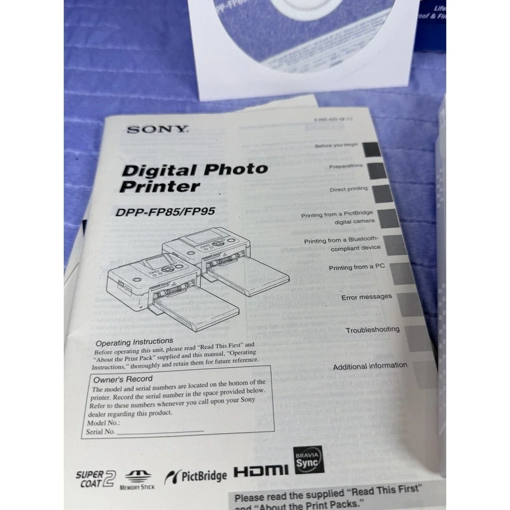 Sony DPP-FP95 Digital Photo Printer 3.6